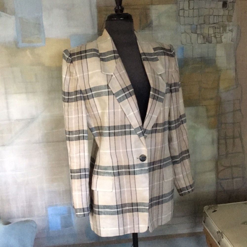 🦋HP🦋Linda Allard for Ellen Tracy Plaid Blazer